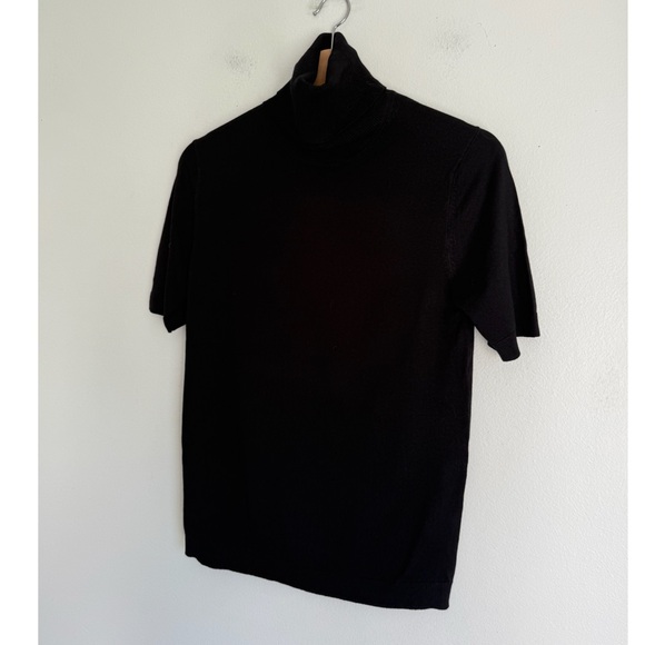 NWT Mango Short Sleeve Turtleneck Sweater in Black - Picture 5 of 9